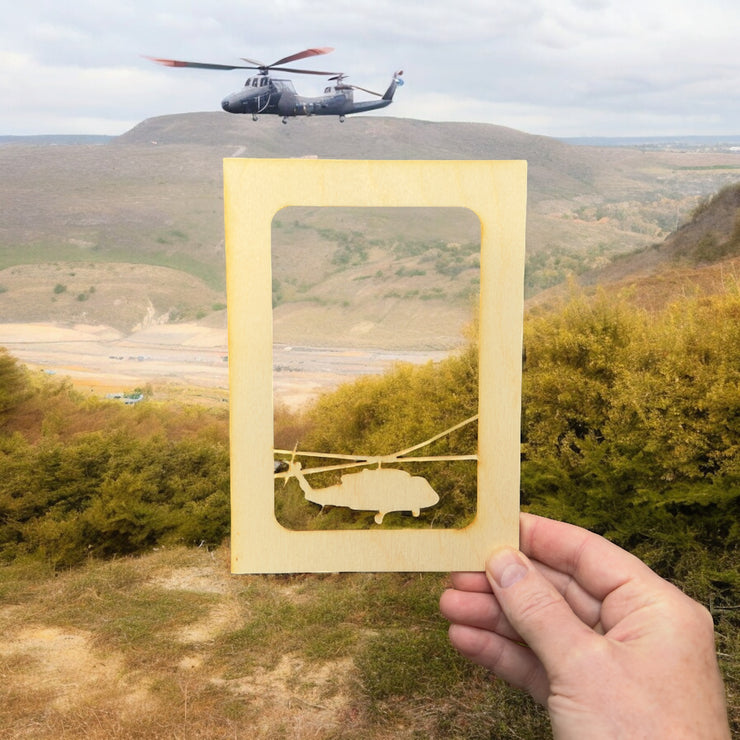 Helicopter 5X7 Photo Frame Insert - Baltic Birch FRAME NOT INCLUDED