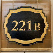 221b - Black Door Sign 5x6