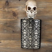 8oz BLACK Gothic Baroque Flask