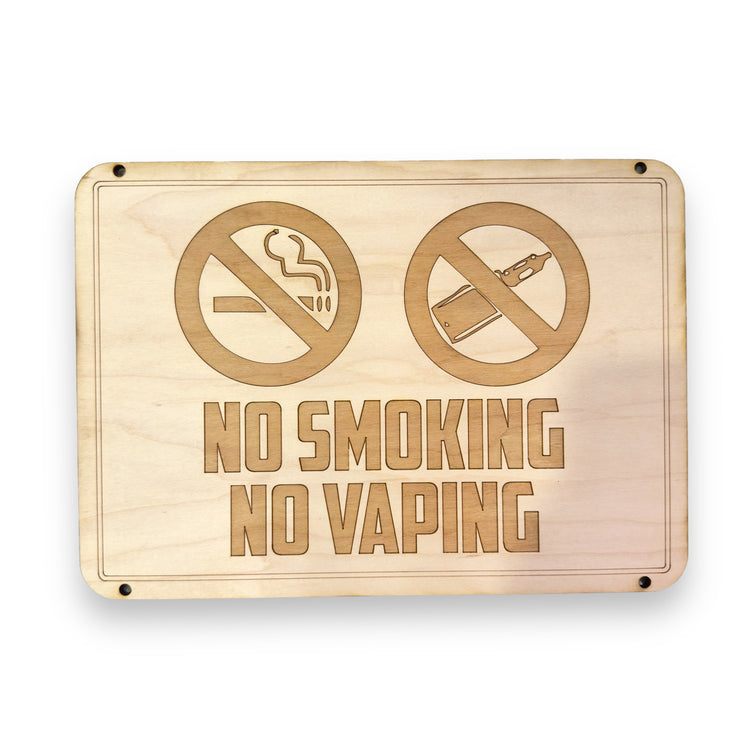 Sign - No Smoking No Vaping Sign 8x12 (QTY 2 SIGNS)