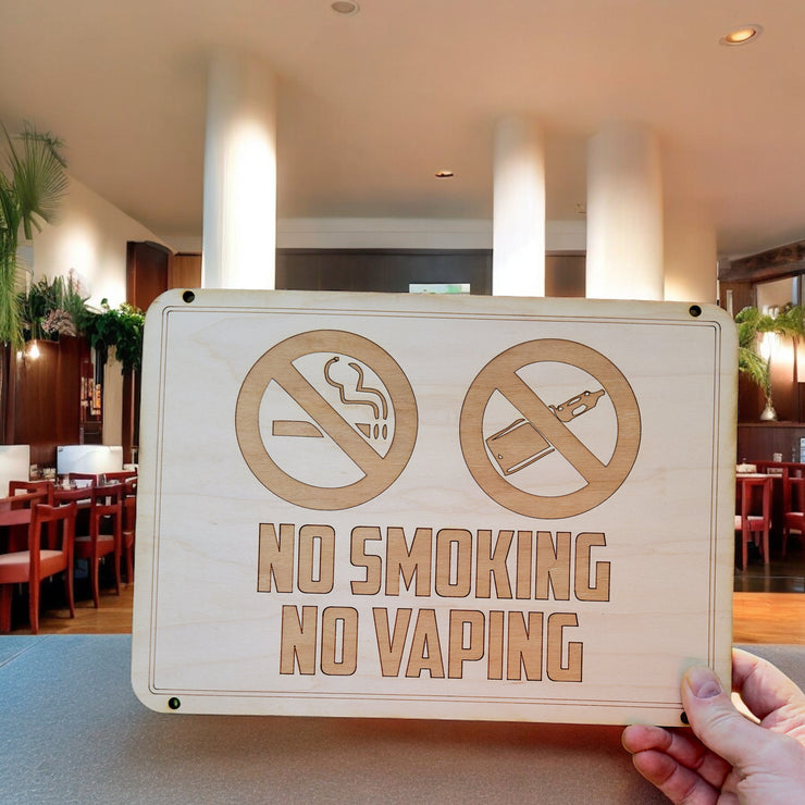 Sign - No Smoking No Vaping Sign 8x12 (QTY 2 SIGNS)