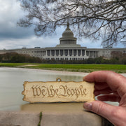 Ornament - We the People - Raw Wood 5x2in