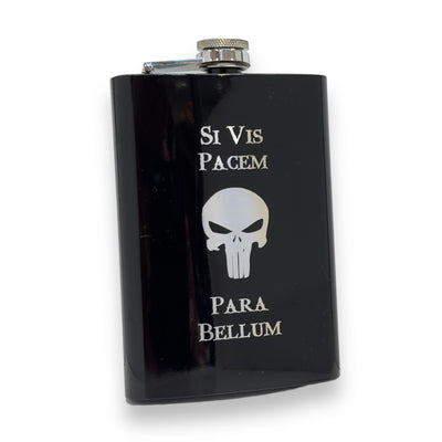 8oz Black Si Vis Pacem Para Bellum Flask
