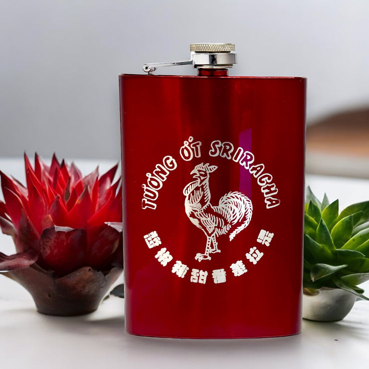 8oz RED Sriracha Flask