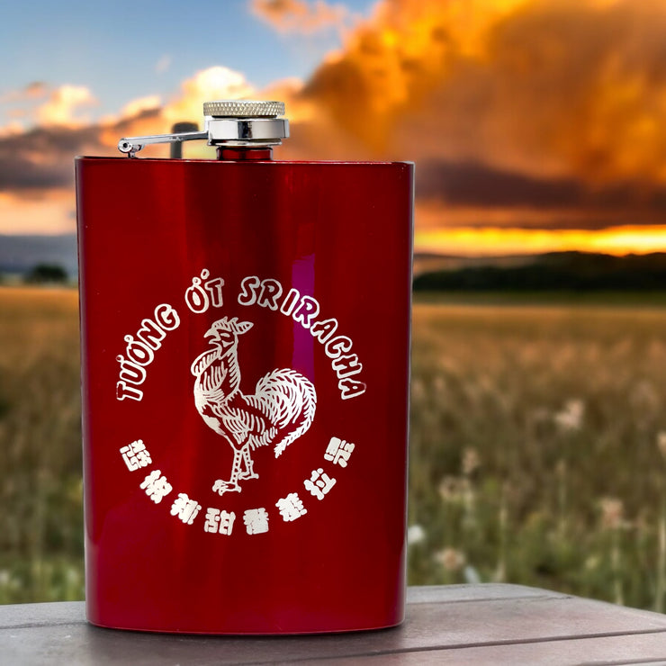 8oz RED Sriracha Flask