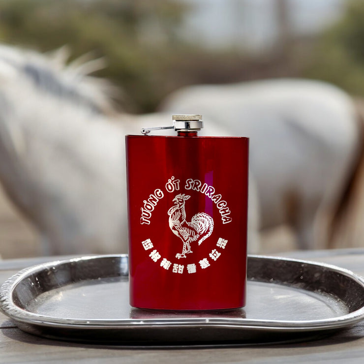8oz RED Sriracha Flask