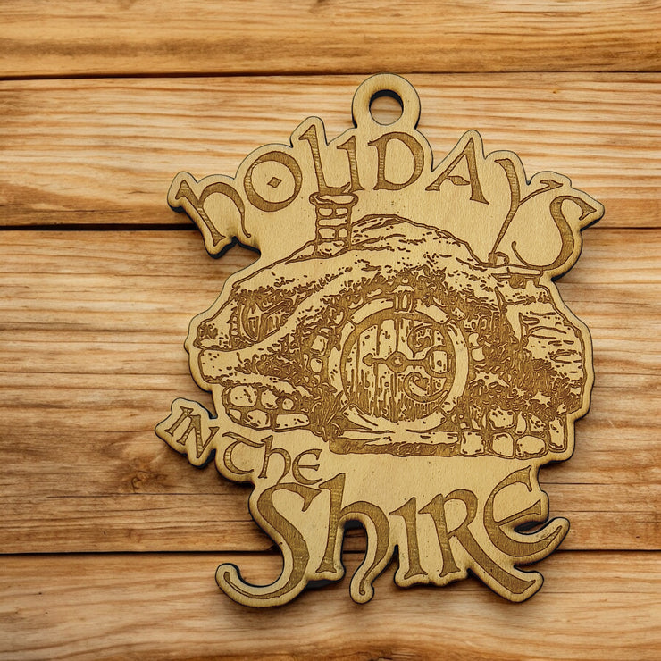 Ornament - Holidays in the Shire - Raw Wood 4x3n