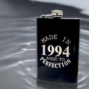 8oz BLACK Made in 1994 Aged to Perfection Flask