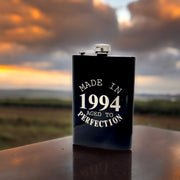 8oz BLACK Made in 1994 Aged to Perfection Flask