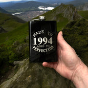 8oz BLACK Made in 1994 Aged to Perfection Flask