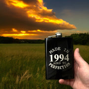 8oz BLACK Made in 1994 Aged to Perfection Flask