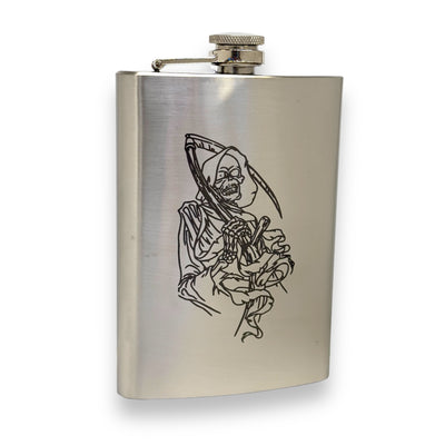 8oz Dealer of Death Grim Reaper Stainless Steel Flask