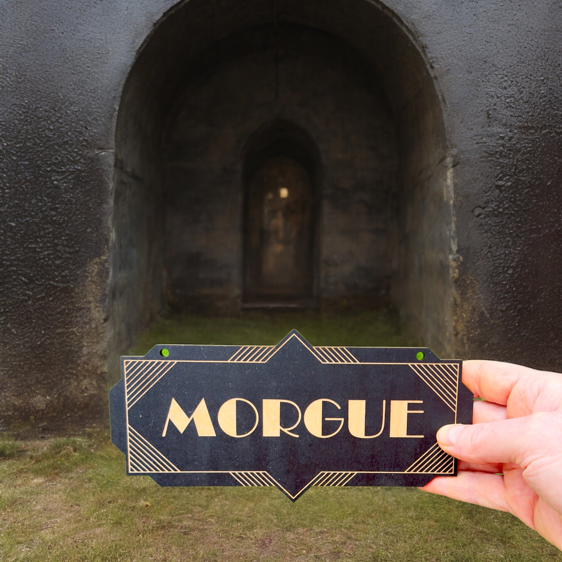 Morgue - Black - CUSTOM - Halloween Door Sign – HipFlaskPlus