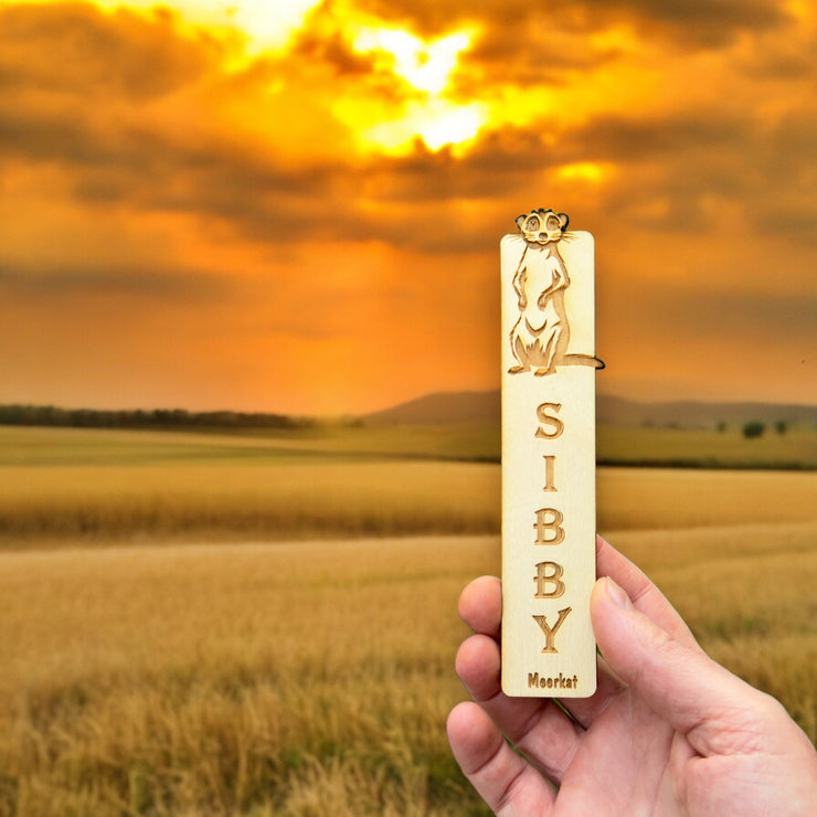 Bookmark - PERSONALIZED MeerKat - Birch wood