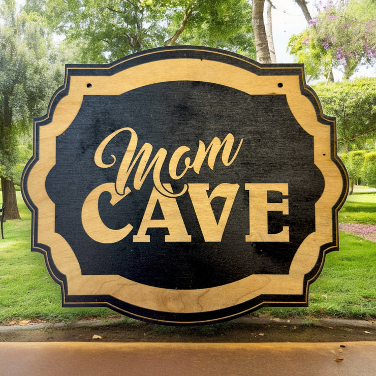 Mom Cave - Black Door Sign