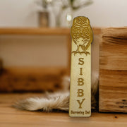 Bookmark - PERSONALIZED Burrowing Owl - Birch wood