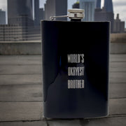 8oz BLACK World's Okayest Brother Flask