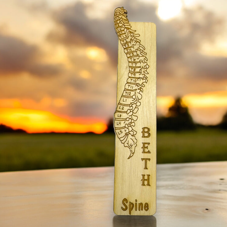 Bookmark - PERSONALIZED Spine Anatomy - Birch wood