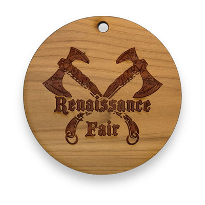 Cedar Ornament - Renaissance Fair - Raw Cedar 3x3in