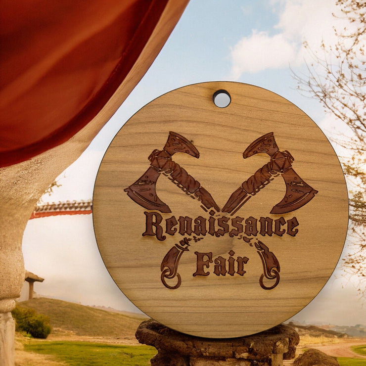 Cedar Ornament - Renaissance Fair - Raw Cedar 3x3in