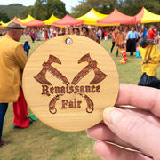 Cedar Ornament - Renaissance Fair - Raw Cedar 3x3in