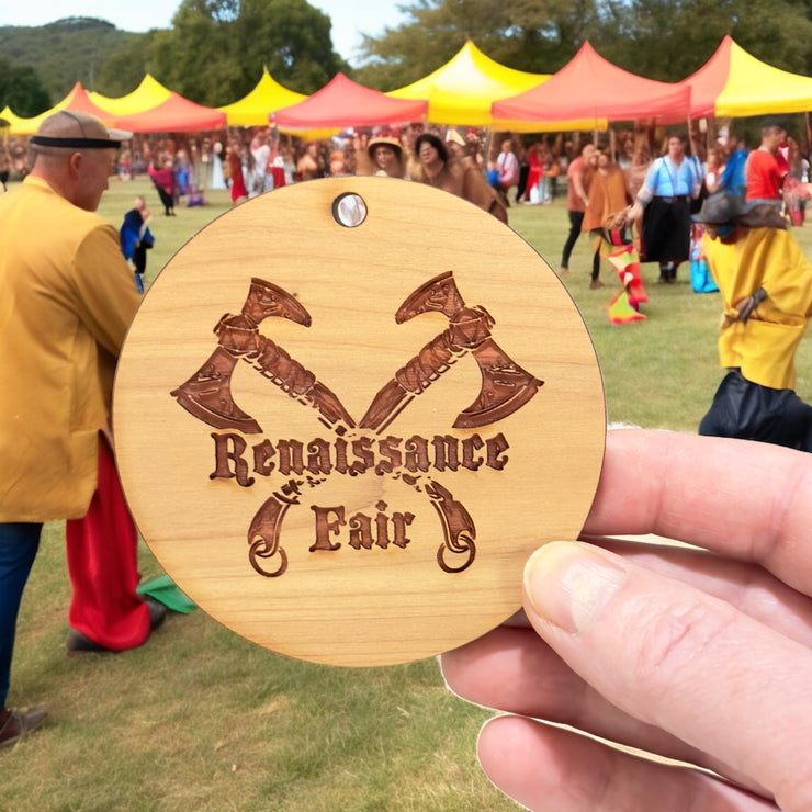 Cedar Ornament - Renaissance Fair - Raw Cedar 3x3in