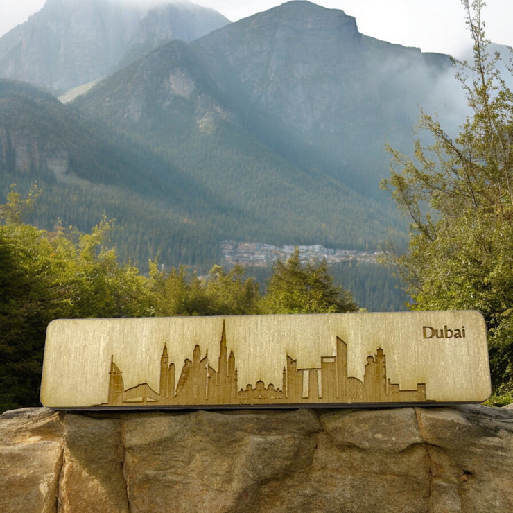 Bookmark - Dubai Skyline - Birch wood