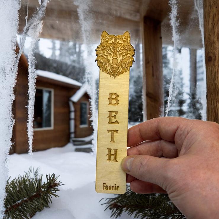 Bookmark - PERSONALIZED Fenrir - Birch wood