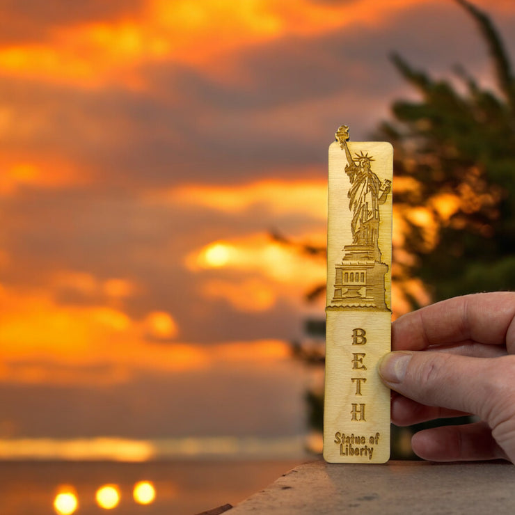 Bookmark - PERSONALIZED Statue Of Liberty - Birch wood