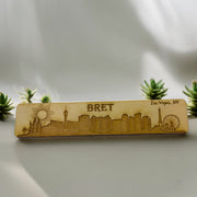 Bookmark - PERSONALIZED Las Vegas NV Skyline - Birch wood