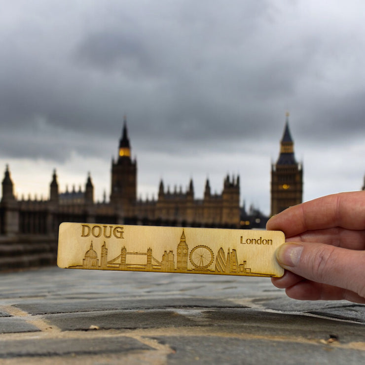 Bookmark - PERSONALIZED London Skyline - Birch wood
