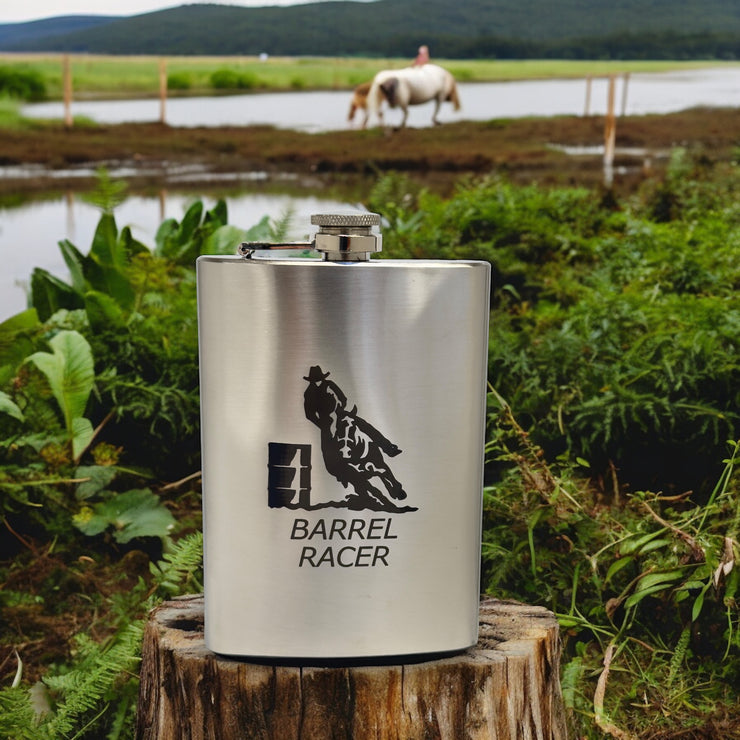 8oz Barrel Racer Stainless Steel Flask