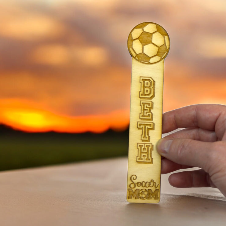 Bookmark - PERSONALIZED Soccer Mom - Birch wood