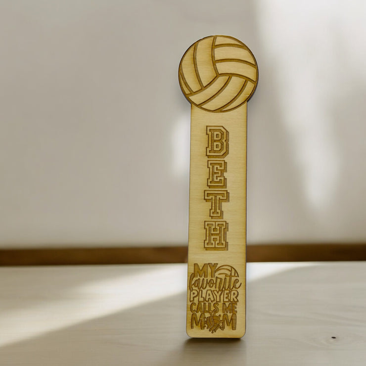 Bookmark - PERSONALIZED Volleyball My favorite player calls me mom - wood