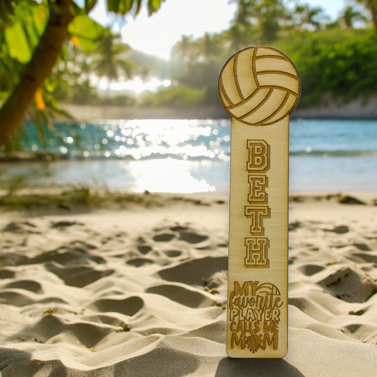 Bookmark - PERSONALIZED Volleyball My favorite player calls me mom - wood