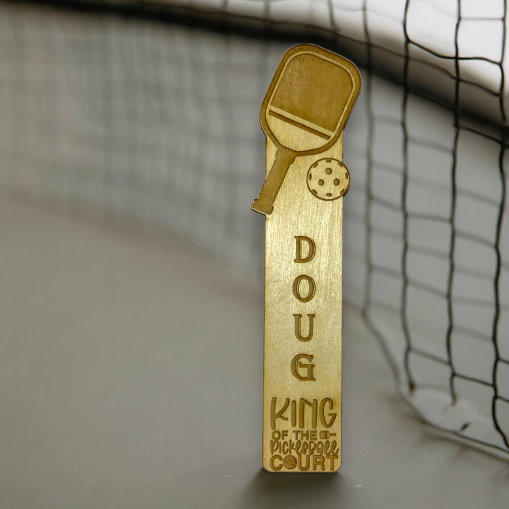 Bookmark - PERSONALIZED King of the pickleball court - Birch wood
