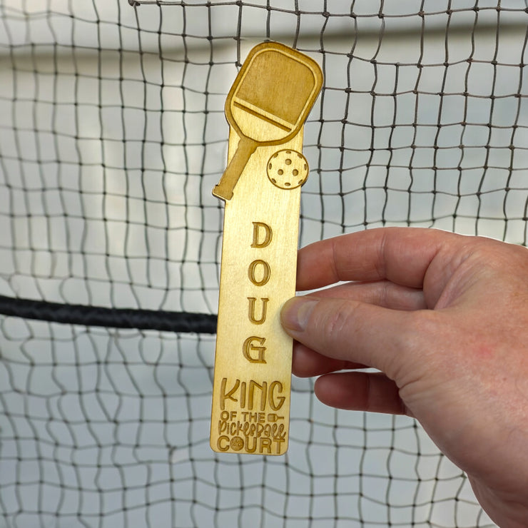 Bookmark - PERSONALIZED King of the pickleball court - Birch wood