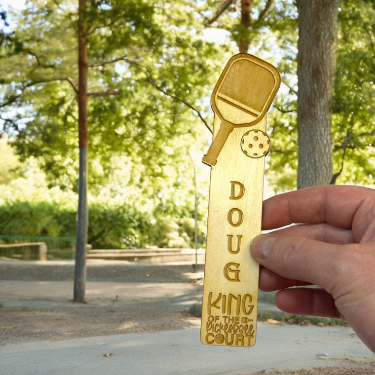 Bookmark - PERSONALIZED King of the pickleball court - Birch wood