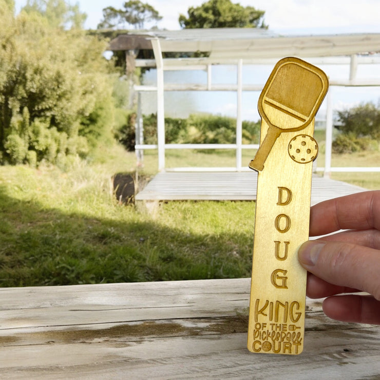 Bookmark - PERSONALIZED King of the pickleball court - Birch wood