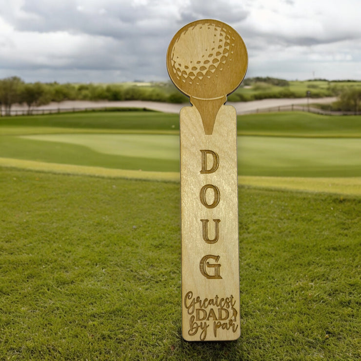 Bookmark - PERSONALIZED Greatest Dad By Par - Birch wood