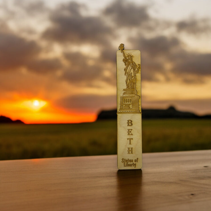 Bookmark - PERSONALIZED Statue Of Liberty - Birch wood