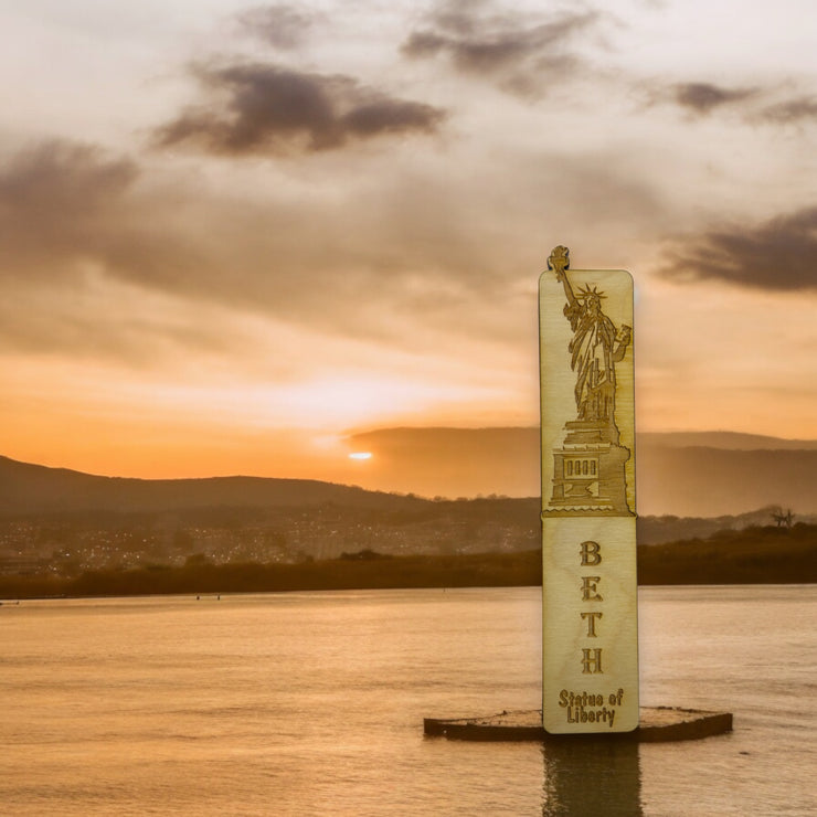 Bookmark - PERSONALIZED Statue Of Liberty - Birch wood
