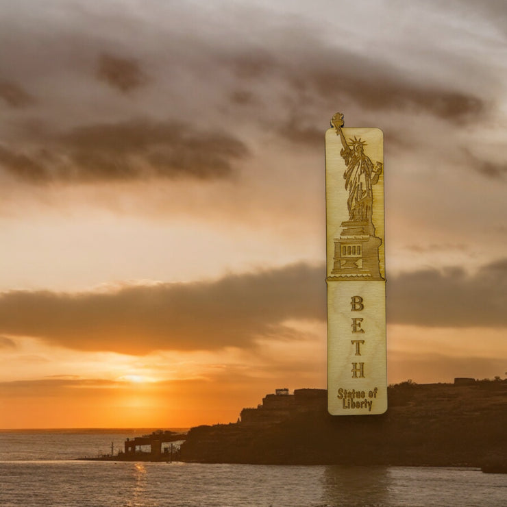 Bookmark - PERSONALIZED Statue Of Liberty - Birch wood