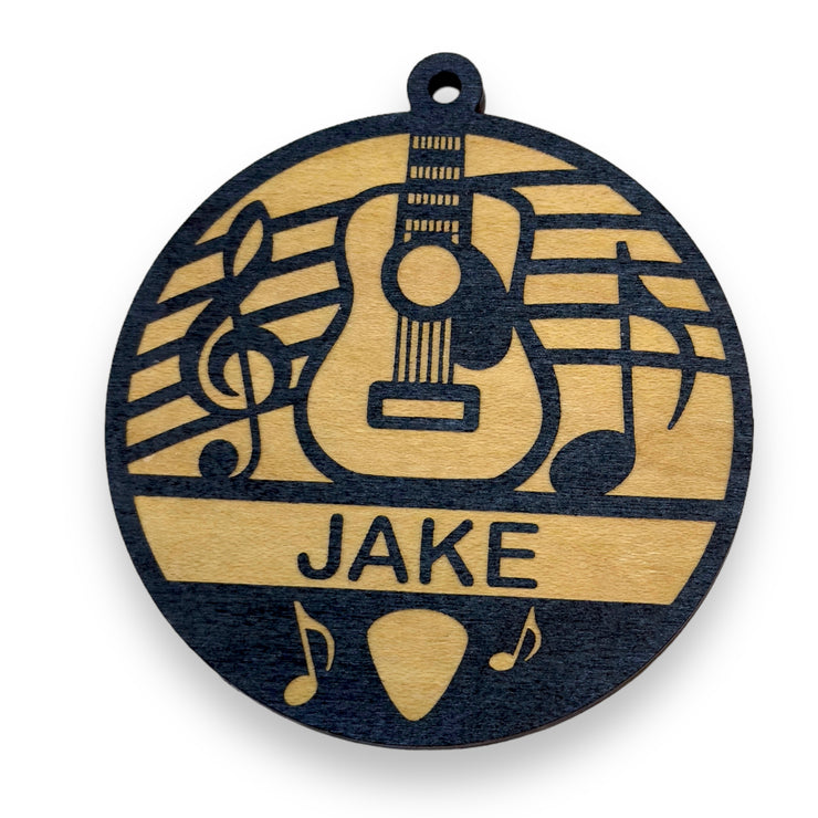 Ornament - Black - PERSONALIZED Acoustic Guitar