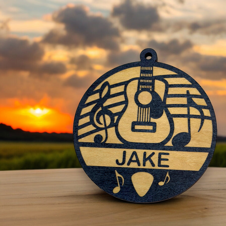 Ornament - Black - PERSONALIZED Acoustic Guitar