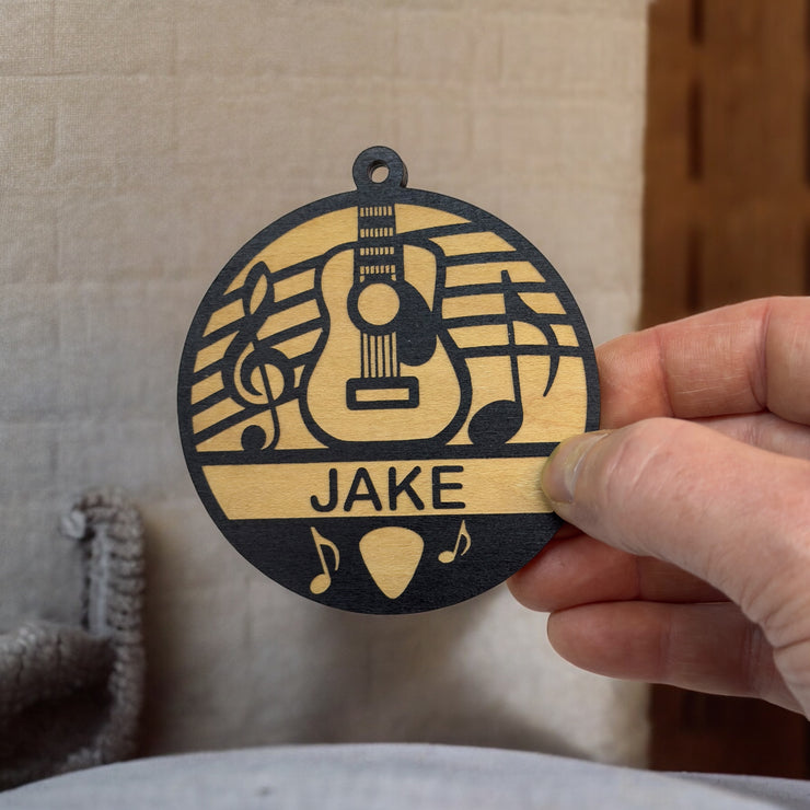 Ornament - Black - PERSONALIZED Acoustic Guitar