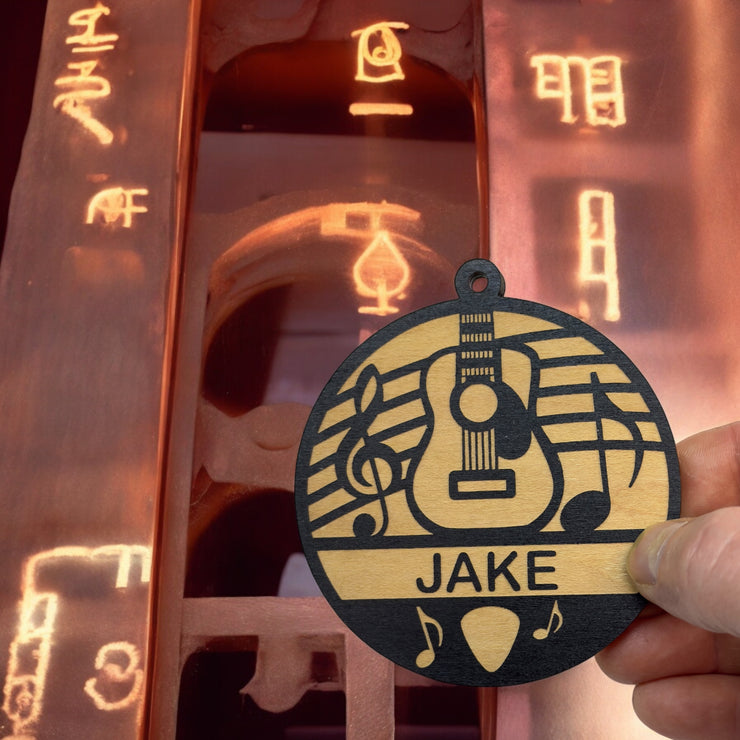 Ornament - Black - PERSONALIZED Acoustic Guitar