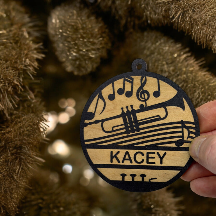 Ornament - Black - PERSONALIZED Trumpet