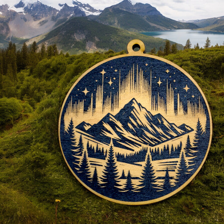 Ornament - Black - Northern Lights aurora borealis