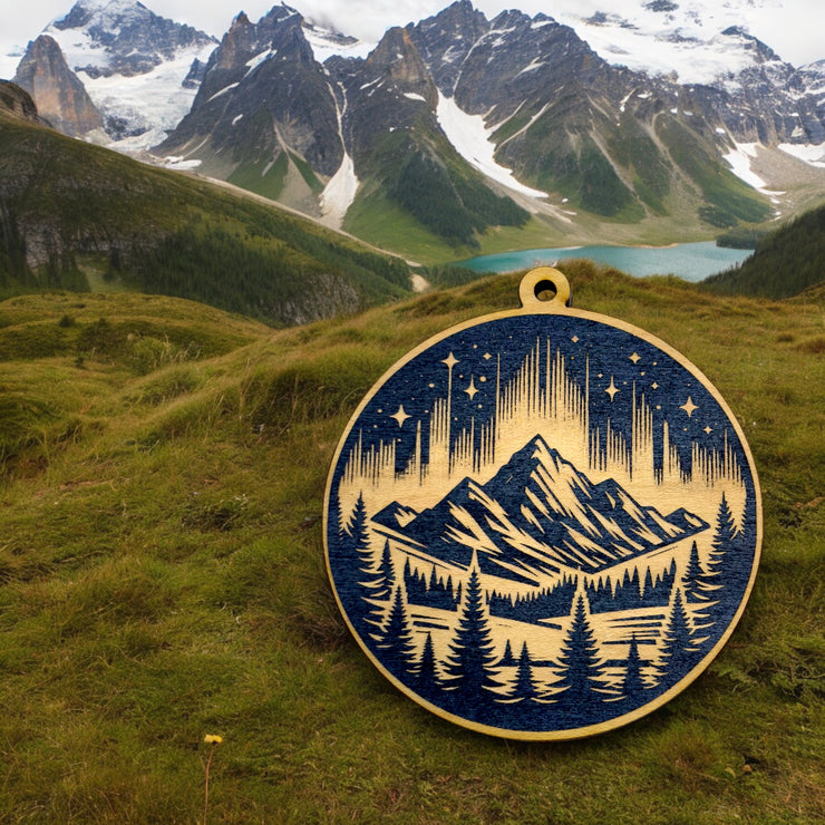 Ornament - Black - Northern Lights aurora borealis
